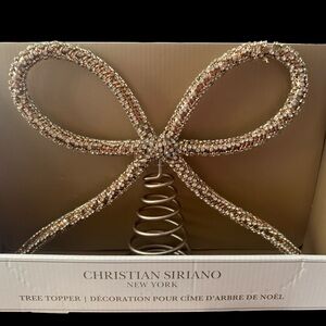 New! Christian siriano gold rhinestone Bow Christmas tree topper. TikTok…